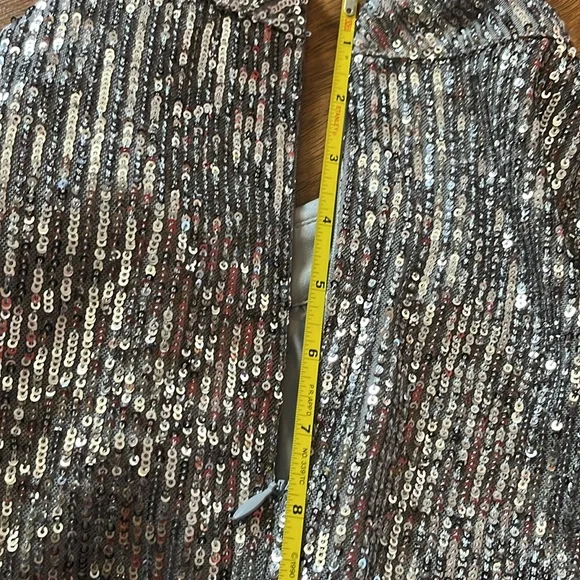 BNWOT Soft surroundings silver sparkly, long sleeve, formal lined top - Picture 16 of 16